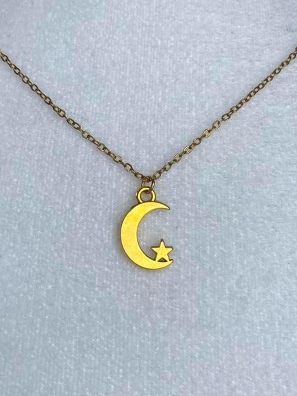 Brand New moon star necklace 18K gold-plated stainless steel dainty whimsigoth